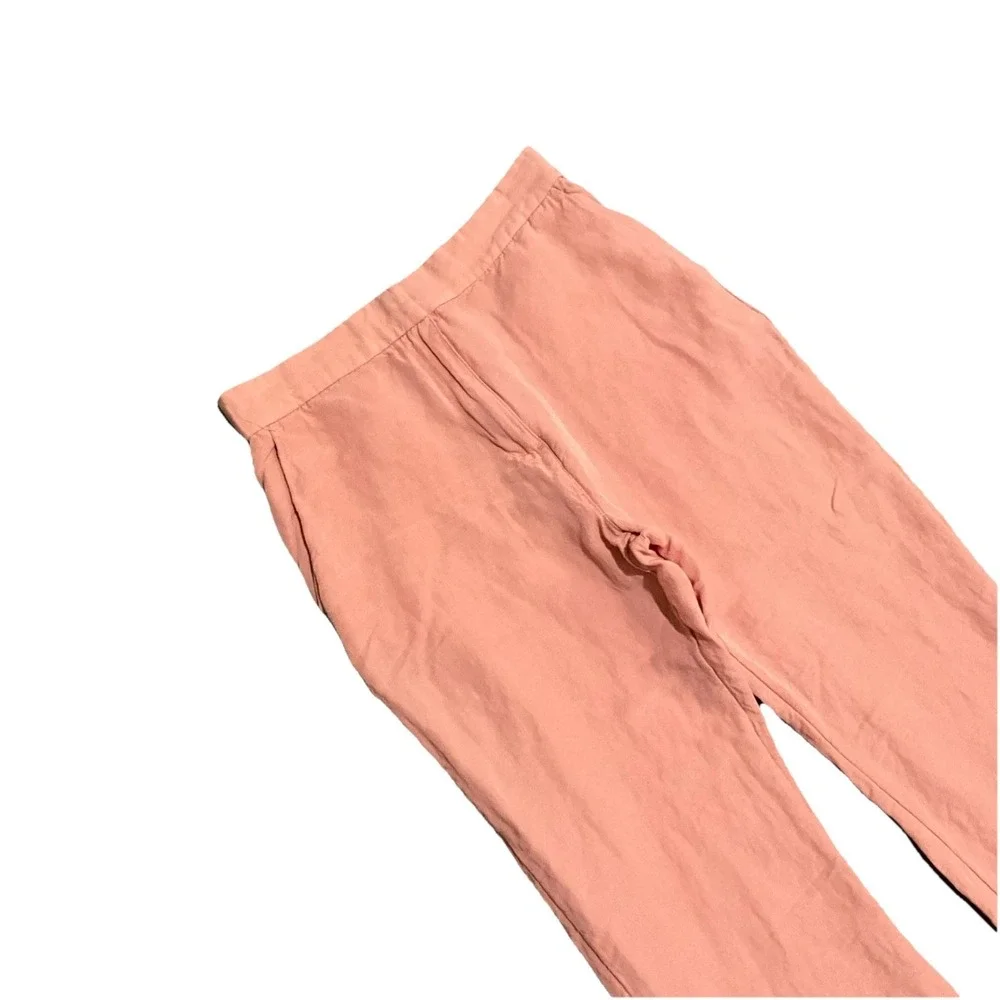 H&M Linen Blend Peach High Rise Wide‎ Leg Resort Summer Pants Womens Size 8